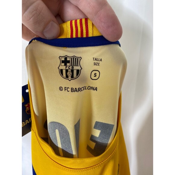 FC Barcelona Men's Soccer Jersey Shirt Yellow Rakuten F. DE Jong Size Small - Picture 7 of 9